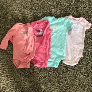 2 long and 2 short sleeve unicorn onesies